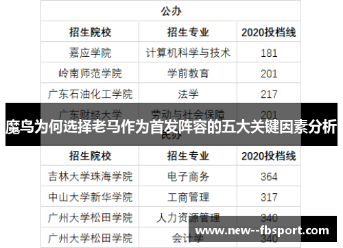 魔鸟为何选择老马作为首发阵容的五大关键因素分析